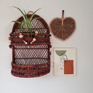 Midcentury modern boho style painting on canvas